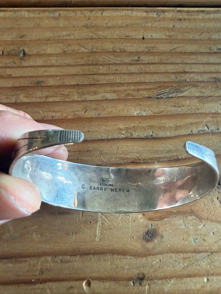 BARRY HEREM, MAG and STERLING stamps inside the cuff